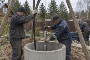 Монтаж насоса в колодец